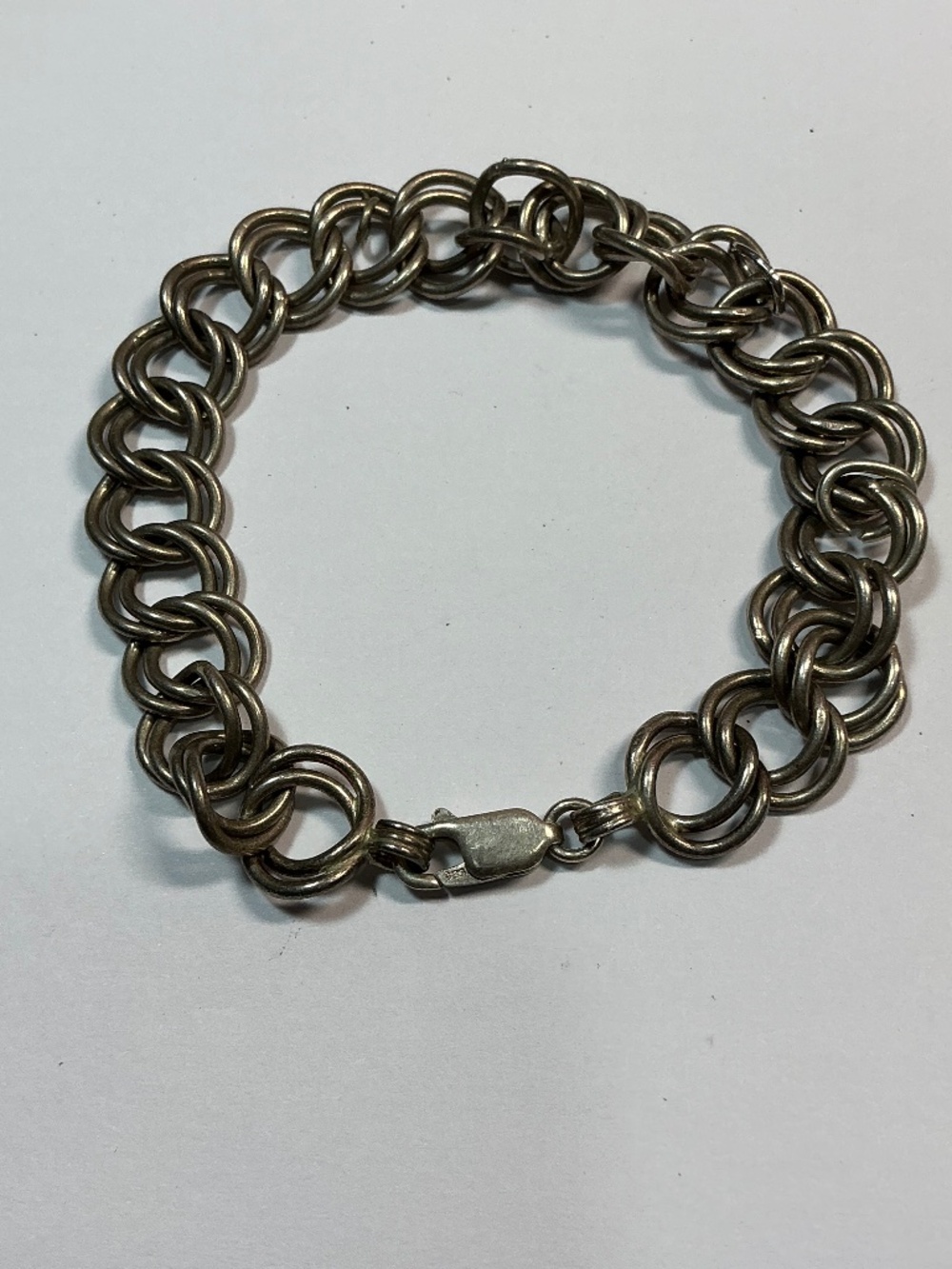 Sterling Silver Double Links 🔗 Bracelet. 7.25 inches long